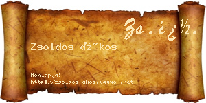 Zsoldos Ákos névjegykártya